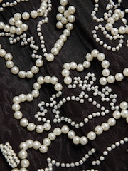 River Island Black Pearl Embellished Mini Dress - Image 6 of 6