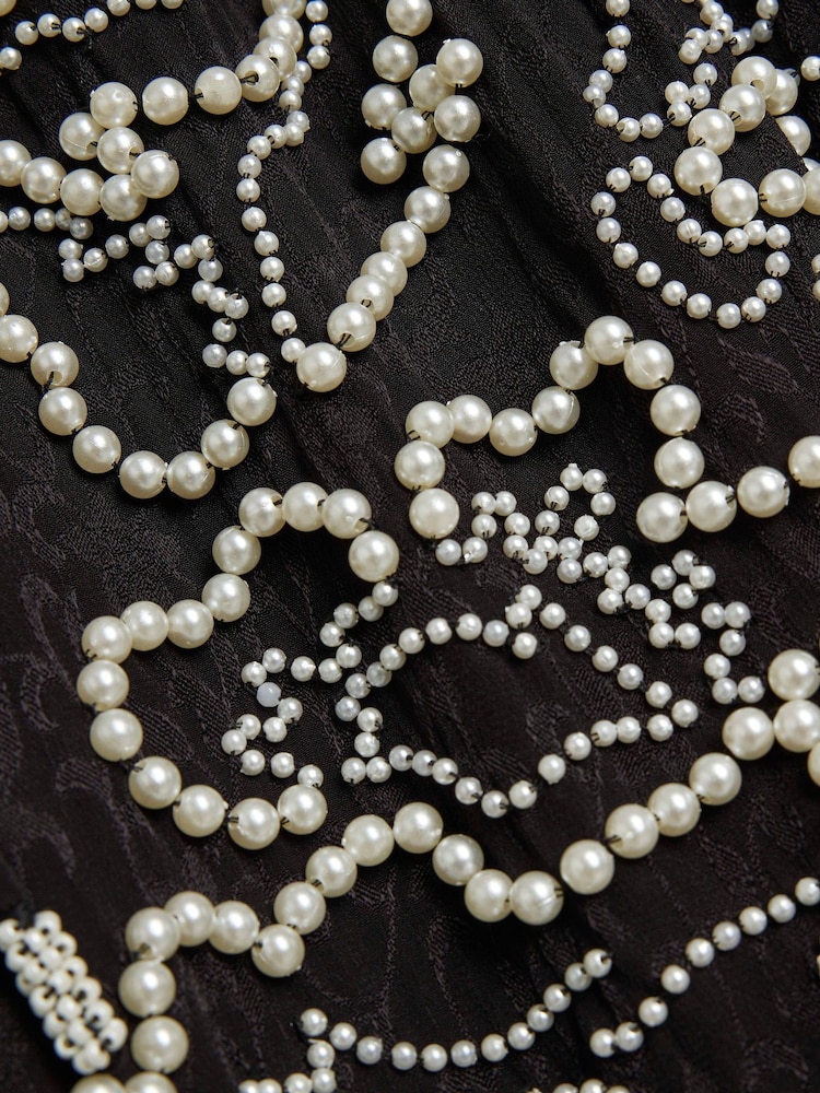 River Island Black Pearl Embellished Mini Dress - Image 6 of 6