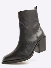 River Island Black Leather Western Heeled Boots - Image 4 of 4