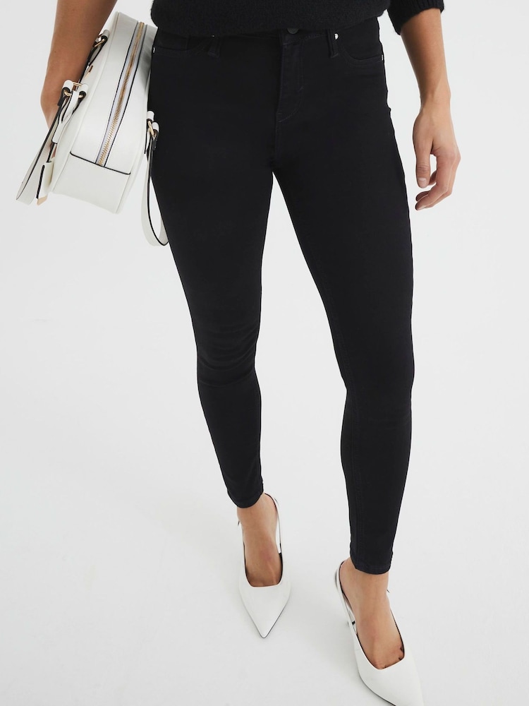River Island Black Mid Rise Bum Sculpt Skinny Jeans - Image 4 of 6