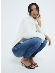 River Island Blue Sky Mid Rise Bum Sculpt Skinny Jeans - Image 4 of 6