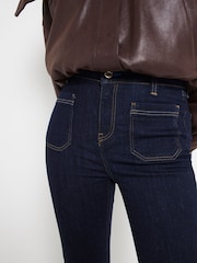 River Island мініатюрні джинси High Rise Pocket Front Flared - Image 4 of 6