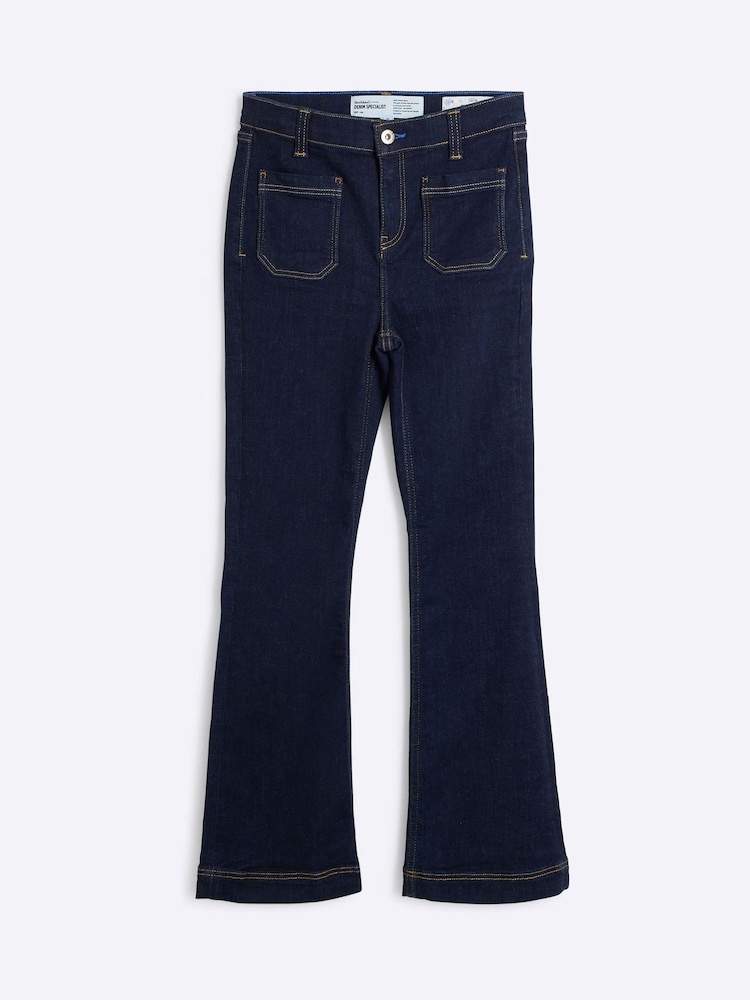 River Island Petite High Rise Pocket Front Flared Jeans - Image 5 of 6