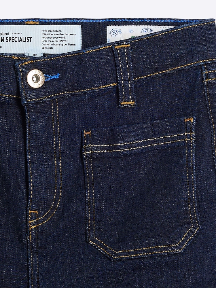 River Island мініатюрні джинси High Rise Pocket Front Flared - Image 6 of 6