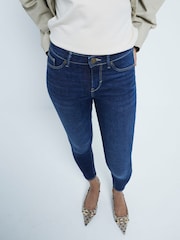 River Island Dark Blue Mid Rise Bum Sculpt Skinny Jeans - Image 1 of 6