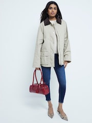 River Island Dark Blue Mid Rise Bum Sculpt Skinny Jeans - Image 2 of 6