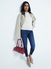 River Island Dark Blue Mid Rise Bum Sculpt Skinny Jeans - Image 4 of 6
