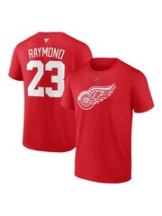 Fanatics Red NHL Detroit Wings Players 100% Cotton Raymond Lucas T-Shirt - Image 1 of 3