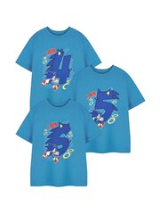 Vanilla Underground Blue Boys Sonic The Hedgehog Birthday Age 100% Cotton T-shirt - Image 1 of 6