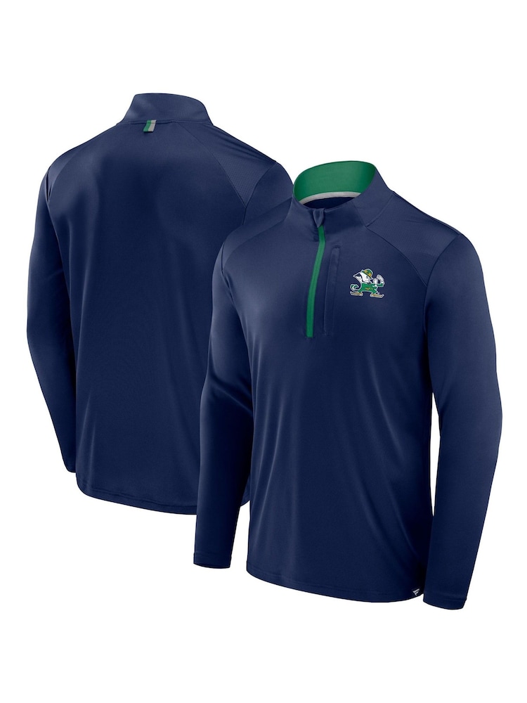 Fanatics Blue College Notre Dame Fighting Irish Defender Quarter Zip T-Shirt - Image 1 of 3
