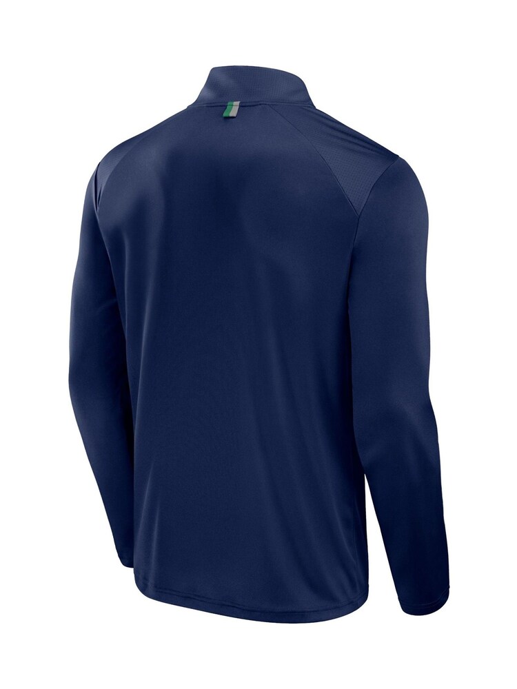 Fanatics Blue College Notre Dame Fighting Irish Defender Quarter Zip T-Shirt - Image 2 of 3
