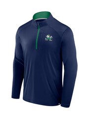 Fanatics Blue College Notre Dame Fighting Irish Defender Quarter Zip T-Shirt - Image 3 of 3