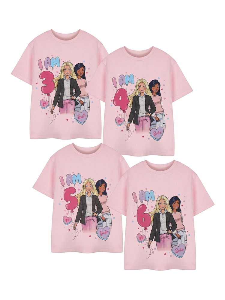 Vanilla Underground Pink Girls Barbie Birthday Age 100% Cotton T-Shirt - Image 3 of 6