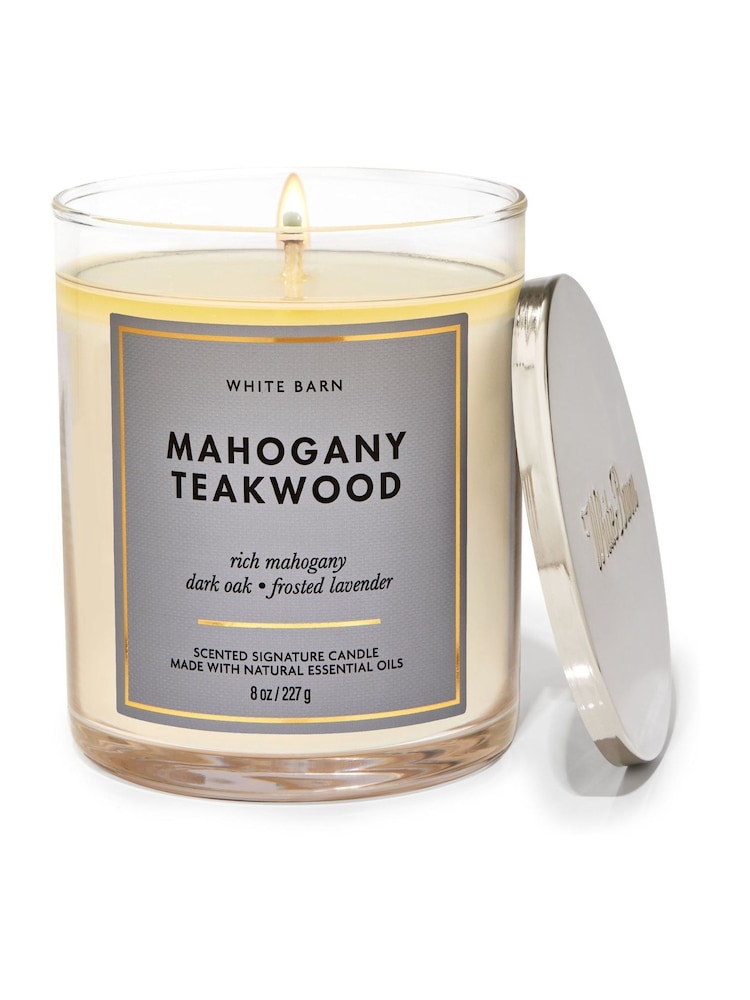 Bath & Body Works Mahogany Teakwood Single Wick Candle 8 oz / 227 g - Image 1 of 1