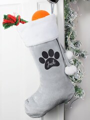 Personalised Pet Paw Print Christmas Stockings by PMC - Image 1 of 3