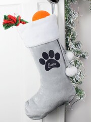 Personalised Pet Paw Print Christmas Stockings by PMC - Image 2 of 3