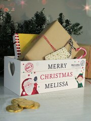 Personalised Christmas Wooden Crate Storage by PMC - Image 1 of 3