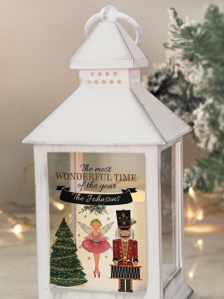 Personalised Nutcracker Light Up Christmas Lantern by PMC - Image 1 of 3