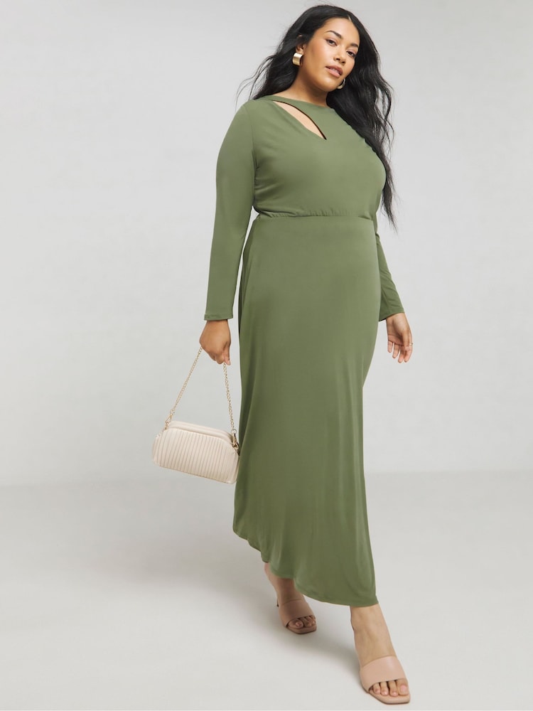 Joanna Hope Green Cut Jersey Dress - Image 1 of 4