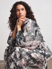Joanna Hope Grey Maxi Ruffle Dress - Image 3 of 4