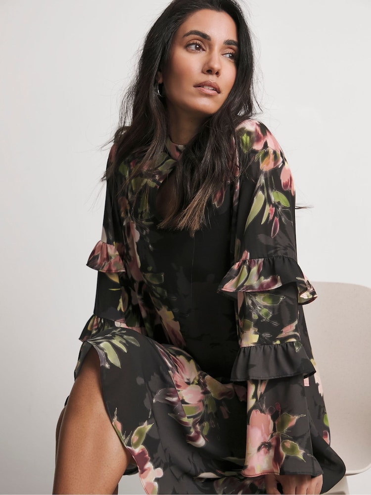 Joanna Hope Pleated Shift Black Dress - Image 2 of 4 Joanna Hope Pleated Shift Black Dress - Image 2 of 4