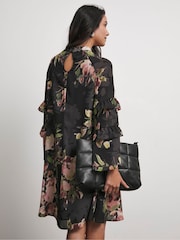 Joanna Hope Pleated Shift Black Dress - Image 3 of 4