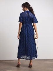 Joanna Hope Lace Angel Sleeve Midi Dress With Keyhole Detail - Image 1 of 5