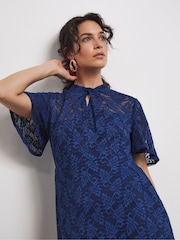 Joanna Hope Lace Angel Sleeve Midi Dress With Keyhole Detail - Image 3 of 5