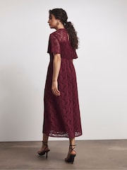 Joanna Hope Lace Angel Sleeve Midi Dress With Keyhole Detail - Image 2 of 4