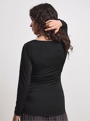 Joanna Hope Jersey Black Top With Hardwear - Image 2 of 4