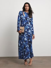 Joanna Hope Blue Cut Out Jersey Dress - Image 1 of 4