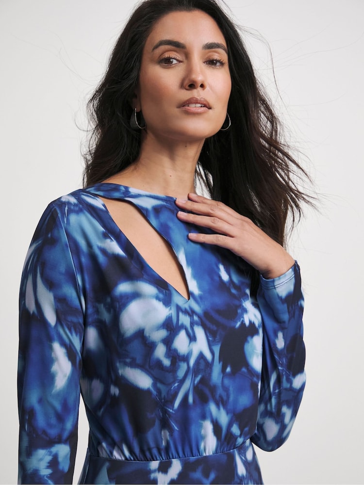 Joanna Hope Blue Cut Out Jersey Dress - Image 4 of 4