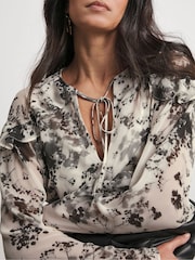 Joanna Hope Printed Chiffon Black Blouse - Image 4 of 4