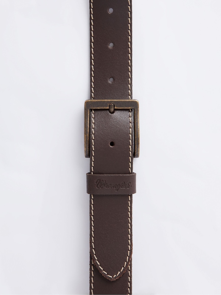 Wrangler Brown Metal Loop Belt - Image 2 of 4