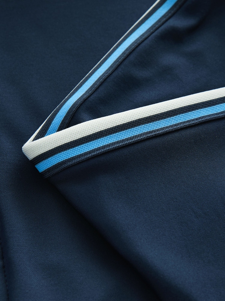Navy Retro Tracksuit Jacket with Contrast Piping - Image 2 of 3