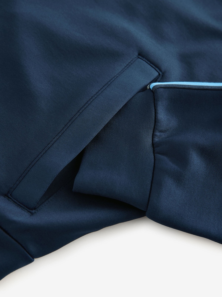 Navy Retro Tracksuit Jacket with Contrast Piping - Image 3 of 3