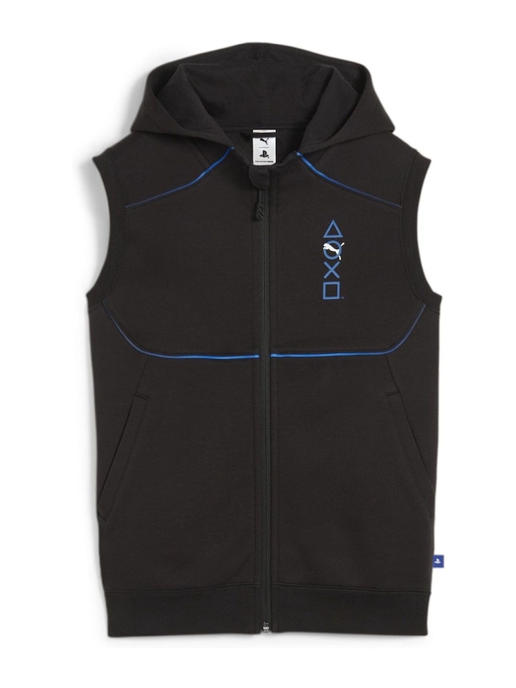 Puma Black Boys Playstation Youth Sleeveless Hoodie - Image 4 of 5