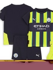 Puma Blue Boys Youth Manchester City Away Baby Kit 24/25 - Image 3 of 5