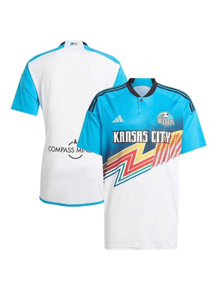 adidas White Sporting Kansas City Third Kids Shirt 2024-25 - Image 1 of 3
