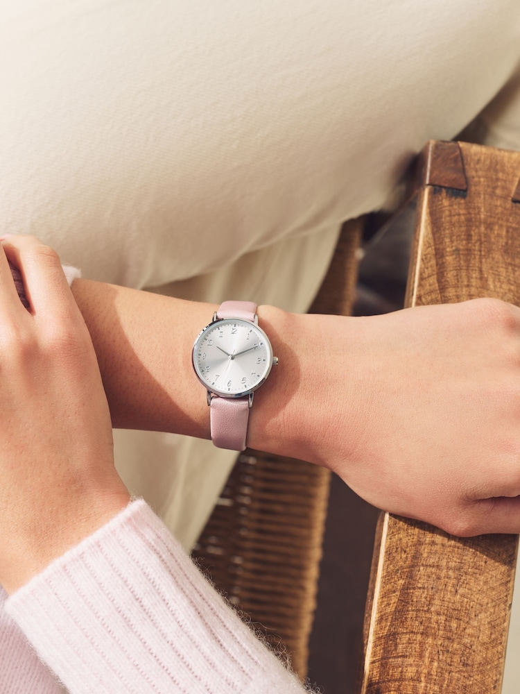 Pink Shimmer Simple Strap Watch - Image 1 of 5