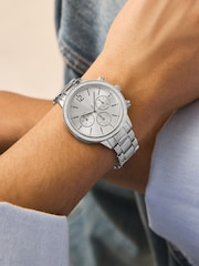 Silver Tone Boyfriend Sparkle Watch - Image 1 of 4