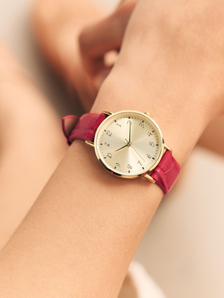 Red Simple Strap Watch - Image 1 of 6