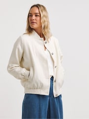 JD Williams Cream Boucle Bomber Jacket - Image 1 of 4