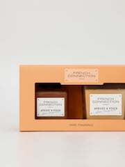 French Connection Square Range Apricot Peach 200G Candle and 100ML Reed Diffuser Gift Set - Image 4 of 5