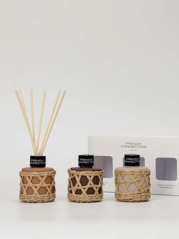 French Connection Natural Mix Woven Detail Trio of Reed Diffuser Gift Set 3 X 50ML - Image 2 of 5 French Connection Natural Mix Woven Detail Trio of Reed Diffuser Gift Set 3 X 50ML - Image 2 of 5