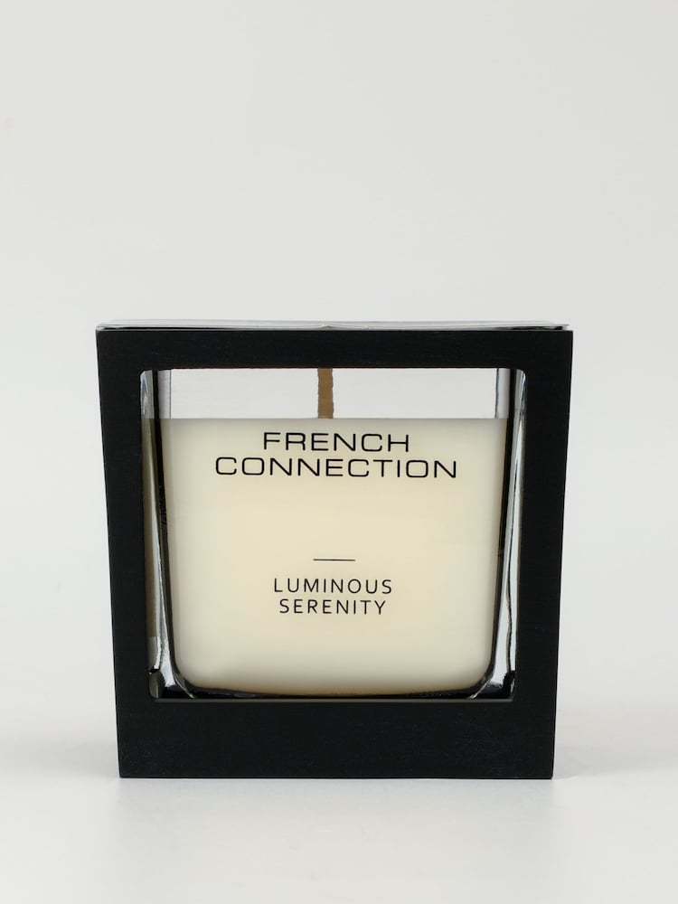 French Connection Black Wooden Surround Luminous Serenity Candle 200G - Image 2 of 6