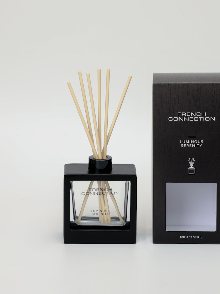 French Connection Black Wooden Surround Luminous Serenity Reed Diffuser 100ML - Image 1 of 4