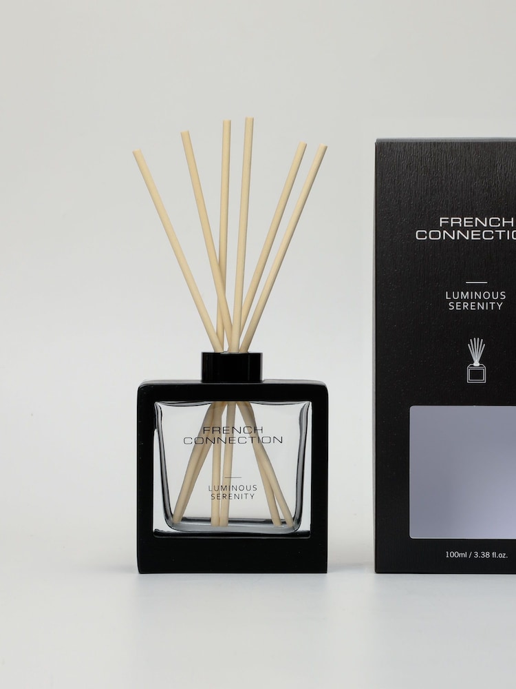 French Connection Black Wooden Surround Luminous Serenity Reed Diffuser 100ML - Image 2 of 4 French Connection Black Wooden Surround Luminous Serenity Reed Diffuser 100ML - Image 2 of 4