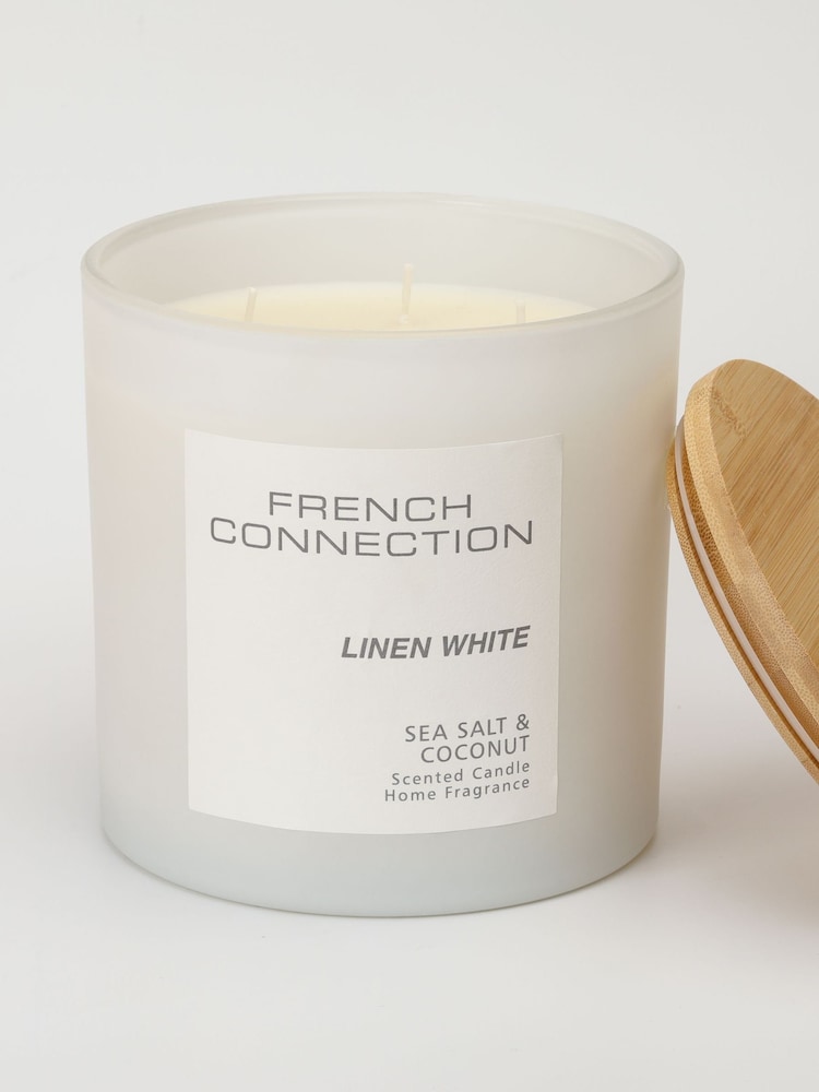French Connection White Pastel Range Sea Salt Coconut Candle 1.5KG - Image 2 of 5