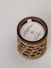 French Connection Woven Detail Brown Black Cherry Cedarwood Candle 200G - Image 2 of 5